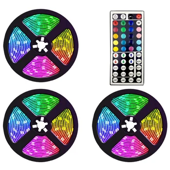 15M Led Pás Svetla s 44 Kľúče Radič Flexibilné Farby RGB Svetlo Pásy pre Strany DIY Dekorácie