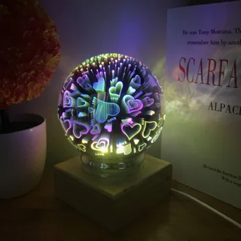 3D LED Nočné Svetlo Magic Hviezdne Nebo stolná Lampa USb nabíjanie Stôl svetlá pokovovanie skla tienidlo Darček Vianočný darček Dekorácie