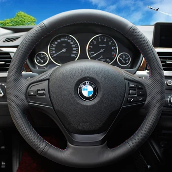 Volant sa Vzťahuje Prípade pre BMW 320i 2013 316i Šitie Auto Riadenia Zahŕňa Auto-styling DIY Originálny Kožený Kryt