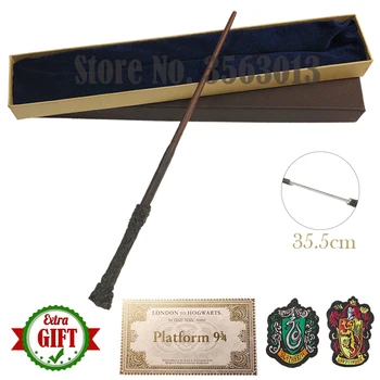 35-42cm Kovové Jadro Čarovná Palička 20 Druhov Cosplay Dumbledore Voldmort Malfoy Snape Wands Hračky Lístok Odznak Ako Dar