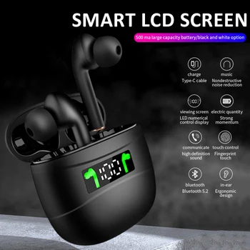 Dotyk Bluetooth 5.2 Slúchadlá HiFi Stereo Bezdrôtové Slúchadlá Športové Redukcia Šumu Slúchadlá 4H Hrať Pre Všetky Telefón