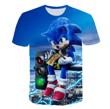 Leto v Pohode Sonic The Hedgehog Deti Oblečenie Sonic T-shirt Chlapcov T T Shirt Dieťa Dievča, Topy Dospievajúce Dievča šaty Chlapec Tričko brawl