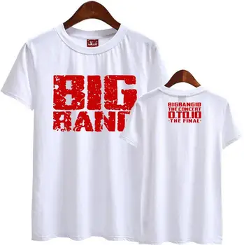 Kpop bigbang 10 rok koncert konečné tlače o neck t shirt vip letné krátke sleeve t-shirt g-dragon čaj