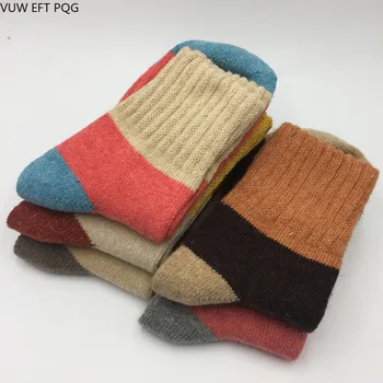 Dámy králik vlasy ponožky Japonskej národnej vietor ponožky Jeseň a v zime farby zodpovedajúce teplé ponožky ženy