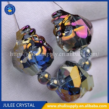 JuleeCrystal Lebky Korálky 15 mm 20 mm 5 ks Veľkoobchod Tvárou Lebky Crystal Charms Lebka Hlavy