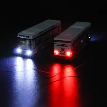 5 ks Model Diecast Autobus 1:87 Osvetlené Automobily 12V TT HO Meradle Zliatiny Model Bus Express EBS10003