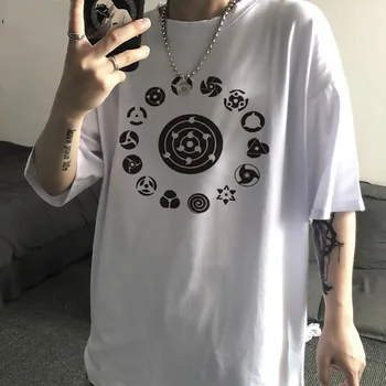 Japonské Anime Žien T Shirt Mužov Naruto Sasuke Legrační Karikatúra Fashion T-shirt Bežné Pohode Pár Hip Hop Top Tee Muž Streetwear