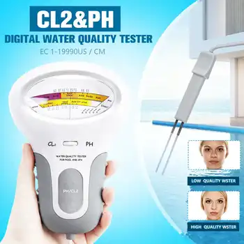 1Pcs PC-101 PH Meter Chlóru CL2 Kvality Vody Tester Prenosné Domov Bazén Spa Akvárium PH Test Monitor Biele 2 Štýly