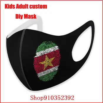 Surinam Vlajka Odtlačkov prstov DIY masque adulte lavable umývateľný opakovane tvár masku pre dospelých, Nie pre anti-virus Bavlna Tvár, Ústa Maska