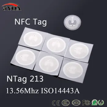 100ks/Veľa Ntag213 ZNAČKY NFC Nálepka 13.56 MHz ISO14443A NTAG 213 NFC tag Univerzálny Štítok pre všetky NFC zapnutá telefóny