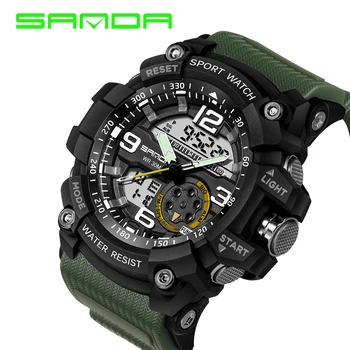 2020 Nové pánske Športové Hodinky SANDA Top Značka Luxusnej Elektronickej LED Digitálne náramkové hodinky Vojenské Muž Hodiny Ponoriť Relogio Masculino