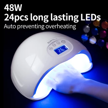 SIMINAIL UV LED Lampa na Nechty, 48w pre 2 Ruky Sušenie Vytvrdzovania NÁS Plug AU s LCD Displejom pre Nechty Umenie Krásy 405nm Lampara UV