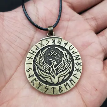 Severskí Runic Runy Amulet Phoenix Prívesok Dobré Šťastie Šperky Viking Náhrdelník Pre Mužov, Ženy 2020