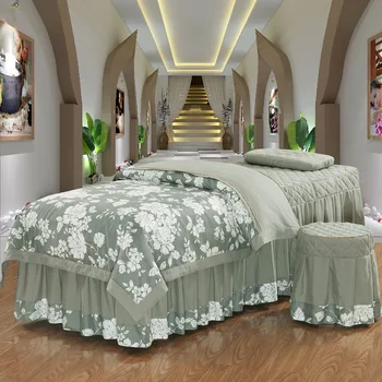 Salón krásy Posteľ Kryt Krásy prehoz cez posteľ s Otvorom Masáž posteľ list prehoz štyri sady