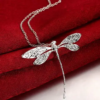 Hot Predaj Módnych Strieborná Farba Hmyzu Dragonfly Náhrdelník Prívesok Pre Ženy Šperky Veľkoobchod