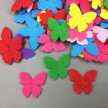 DIY 400pcs Zmiešané Farby butterfly-tvarovo vysekávané Cítil, Cardmaking dekorácie 30 mm