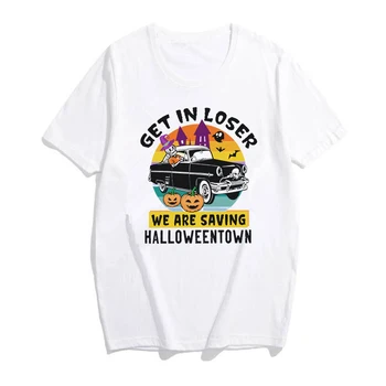 Dostať V Porazených Sme Ukladanie Halloweentown Tričko Zábavné Halloween T-shirt Benny Skeletu Taxi Lebky Punpkin Tees Party tričko