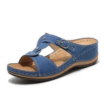Letné bežné sandále dámske topánky 2021 nové pevné pohodlné základné dámy topánky ženy, sandále, papuče žena kliny pláže topánky