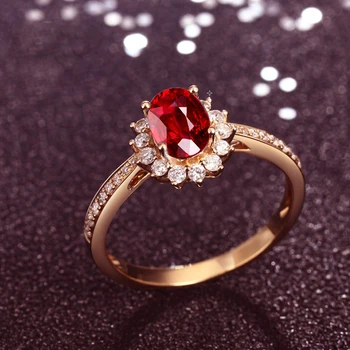 10K Zlatý prsteň Lab Vytvorili 2ct Ruby a Moissanite Diamantový Prsteň S vnútroštátne osvedčenie Ru-013