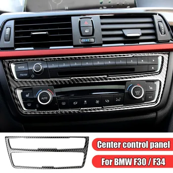 Pre BMW F30 F34 Skutočné Uhlíkové Vlákna Pásu Klimatizácia CD Panel Dekoratívny Kryt Výbava Auto Interiérové Doplnky Auto Styling