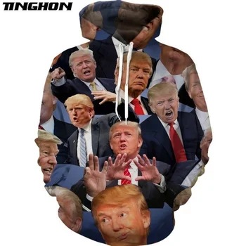 XS-7XL Módne Pánske Dámske tričko Zábavné Americké prezidenta Trump Kampaň 3d Tlač Bežné Bunda s Kapucňou Mikiny, Mikiny