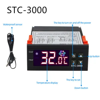 STC-1000 STC-3000 3008 3028 Digitálny Regulátor Teploty STC-8080A+ STC-9100 9200 Thermoregulator 110-220V 10A 40%off
