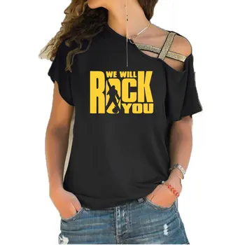 Budeme ROCK Si Ženy Tričko 2020 Letné Štýl Kráľovnú Rock Band T-tričko Krátky Rukáv Bavlna Rock Roll Dámske Topy