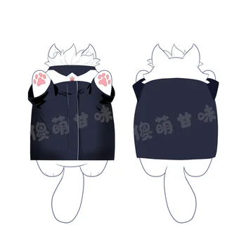 Japonsko, Anime Jujutsu Kaisen Gojo Satoru Cute Cat Cosplay Krátke Plyšové Doll Dress Up Oblečenie Bábiky Hračky Vianočný Darček 20 cm