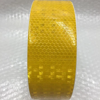 5cmx50m Žltá/Biela Reflexná Výstražné Pásky so Farebnú Tlač pre Auto