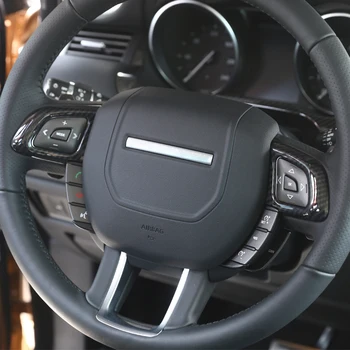 Pre Land rover Range Rover Evoque 2012-2019 ABS Uhlíkových Vlákien Textúra Volante Vozidla Tlačidlo Rám Nálepky Auto Príslušenstvo