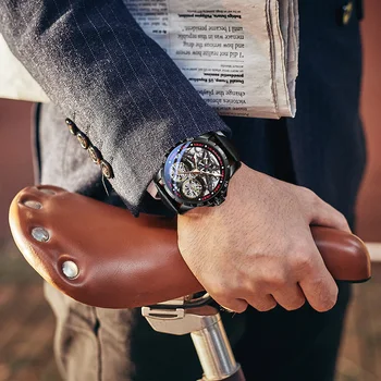 AILANG Originálne pánske Hodinky Dvojité hodinky tourbillon Automatické Duté-z Stroj Sledovať Mužov Svetelný Nepremokavé 2020 Nový dizajn