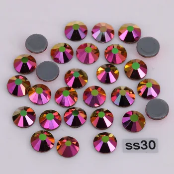 288pcs/Veľa, Vysoká Kvalita ss30 (6.3-6.5 mm) Rainbow-Rose-Gold Rýchla oprava Kamienkami / Žehlička Na Ploché Kryštály Späť
