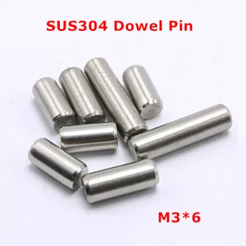 200pcs M3*6 Dia 3 mm Dowel Pin GB119 SUS304 nehrdzavejúcej ocele Valcový Kolík / Pevné Miesto Paralled Kolíky