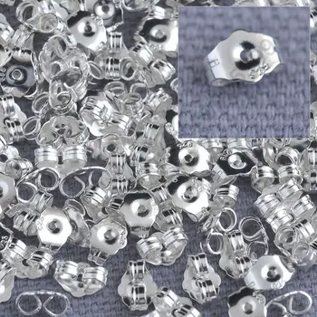 Horúce 1000PCS Skutočné 925 Sterling Silver Šperky Zistenia Späť Zátky Pre Stud Pin Šperky Nastavenia LOGO