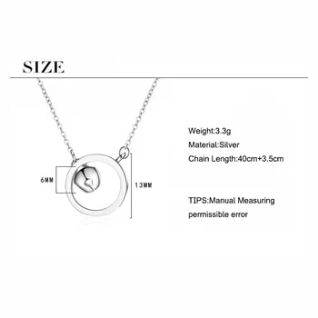 ANENJERY 925 Sterling Silver Minimalistický Kruh Malý Zvon Prívesok Náhrdelník Clavicle Reťazca Náhrdelník Pre Ženy, Darčeky S-N513