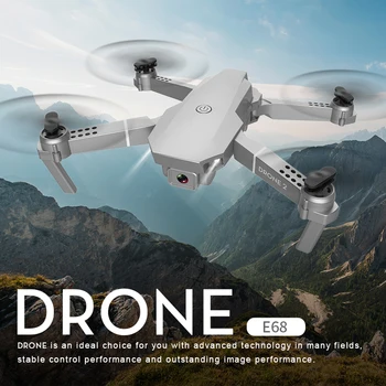 Nový E68 Mini Drone Wifi Fpv, širokouhlý Hd 4k Kamera 1080p Výška Hold Rc Skladacia Quadrotor Drone Dron E58 Upgrade