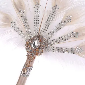 Svadobné Pierko Kytice Dekoratívne Ventilátor Crystal Bridesmaid, Svadobné Kytice Krídlovky E15B