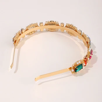 Barokový Luxusný Trblietavý Multi Color Crystal Pearl Polstrovaný hlavový most Drahokamu Princezná hlavový most Headdress Vlasy, Šperky pre Ženy