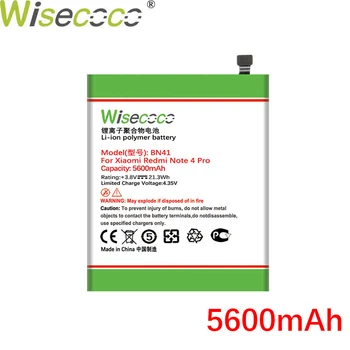 WISECOCO 5600mAh BN41 Batérie Pre Xiao Redmi Poznámka 4 Pro Telefón Na Sklade, Kvalitné Batérie+Sledovacie Číslo