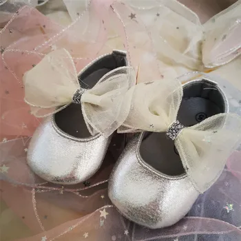 Bowknot kvet detská obuv Detská obuv 0-1 rok starý batoľa topánky 0-6-12 mesiacov mäkkú tkaninu princezná topánky na Jar a na Jeseň nový st
