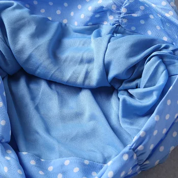2020 Nové Štíhle Sexy Bublina Skladaný modrá Polka Dot Dress zaraing-štýl za ženy 2020 sheining vadiming ženy, ženské šaty
