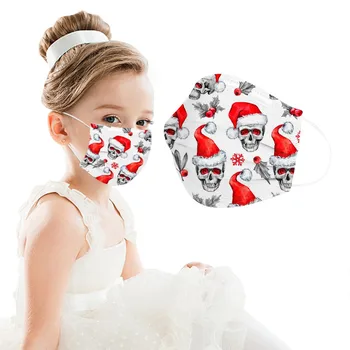 50/100ks Deti Vianočné Hat Lebka Masku, Jednorazové Tvár, Masky, Ochranné Priedušný Kvalitný Dieťa Úst Maska Masque