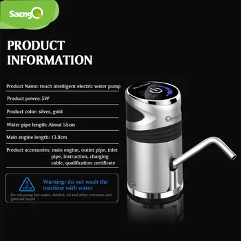 SaengQ Automatické Elektrické Vodné Čerpadlo Nabíjania cez USB Tlačidlo Dávkovač Galón Fľaša na Pitie Prepínač Pre Vodné Čerpacie Zariadenie