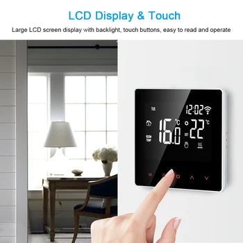 Wifi Bezdrôtový Termostat Smart Regulátor Teploty LCD Dotykový Displej Programovateľný Termostat Elektrické Podlahové Kúrenie Termostat