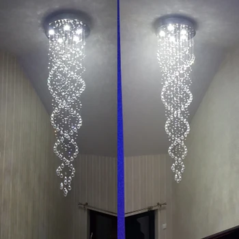 Moderné LED Krištáľové Lustre Svietidlo pre Schodisko Schodisko, Svetlá Luxusný Hotel Villa Márnosť Spálňa Visí Lampa