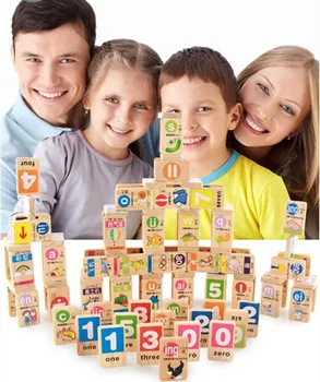 100ks/Set Deti Raného Vzdelávania Vzdelávací Blok Hračky Autentické Drevené Domino Standard English Čínsky Pinjin Domino Bloky