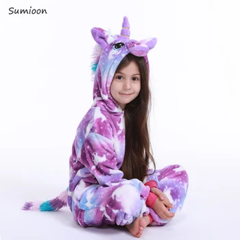 Zimné Kigurumi Pyžamo Jednorožec Pre Deti Baby Dievčatá Pyjamas Chlapec Sleepwear Zvierat Panda Licorne Onesie Detský Kostým Jumpsuit