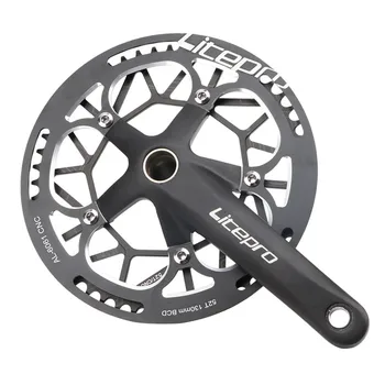Litepro Skladací Bicykel Chainwheel-Protector Kuky Hliníkovej Zliatiny Požičovňa Jeden Disk Prevodníku 50/52/53/54T Ozubeného