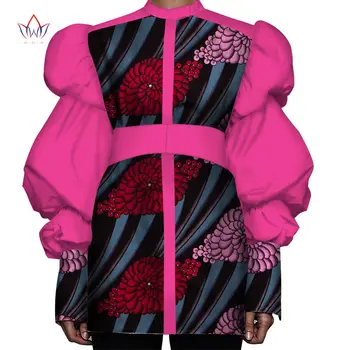 Bintarealwax Afriky Vosk Top pre Ženy Dashiki Svietidla Rukávy Afrike Oblečenie Plus Veľkosť Tradičné Africké Oblečenie WY3000