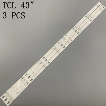 Nový 3 ks/setLED podsvietenie pásky 8 lampa pre TCL 43